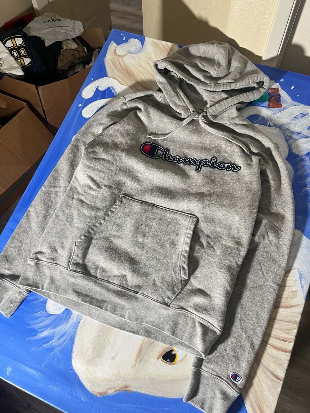 Champion Authentic Athleticwear Hoodie Gray Size Medium